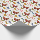 Sparkly Butterfly Stars Birthday Cadeaupapier (Hoek)