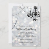 Sparkly Chandelier Bat Mitzvah Uitnodiging (Voorkant)