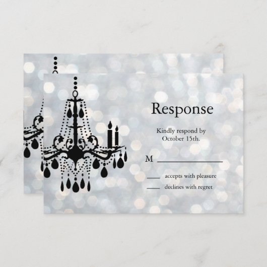 Sparkly Chandelier RSVP (Voorkant / Achterkant)