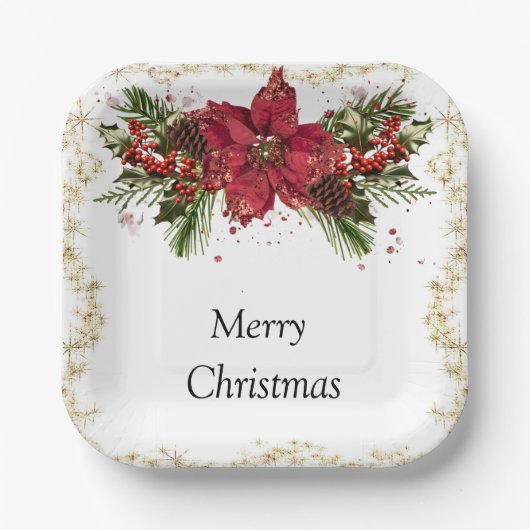 Sparkly Christmas Paper Borden Papieren Bordje (Voorkant)