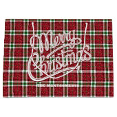 Sparkly Christmas Plaid Groot Cadeauzakje (Voorkant)