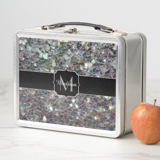 Sparkly Colorful Silver Mosaic Monogram (In situ)