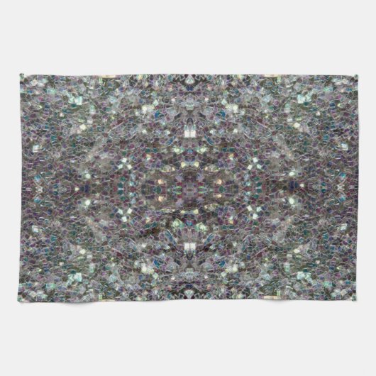 Sparkly Colorful Silver v4 - Mandala Theedoek (Horizontaal)