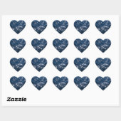 Sparkly Deep Blue Zeeen Waves Hart Sticker (Vel)