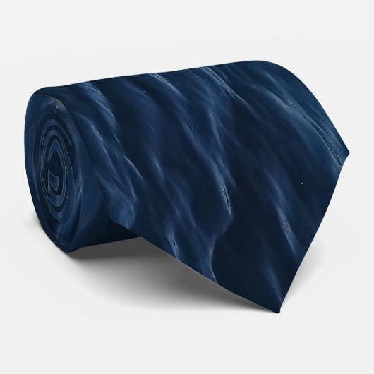 Sparkly Deep Blue Zeeen Waves Stropdas (Opgerold)