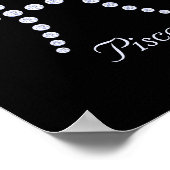 Sparkly Diamond Pisces Zodiac Symbol Poster (Hoek)