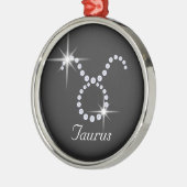 Sparkly Diamond Taurus Metalen Ornament (Links)