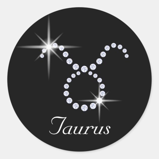 Sparkly Diamond Taurus Ronde Sticker (Voorkant)