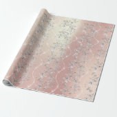 Sparkly Diamonds Blush Pearl Silver Pink Gold Cadeaupapier (Uitgerold)