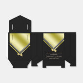 Sparkly Diamonds & Gold Bow 65e verjaardag Bedankdoosjes (Uitgevouwen)