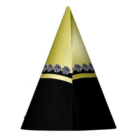 Sparkly Diamonds & Gold Bow Sweet 16 Feesthoedjes (Achterkant)