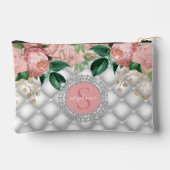 Sparkly Diamonds Pink Roses Monogram Etui (Achterkant)
