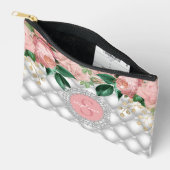 Sparkly Diamonds Pink Roses Monogram Etui (Open)