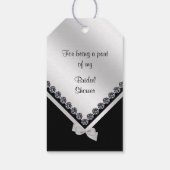 Sparkly Diamonds & Silver Bow Vrijgezellenfeest Cadeaulabel (Achterkant)