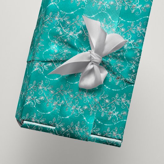 Sparkly Diamonds Silver Grey Blauwgroen Tiffany Gl Cadeaupapier