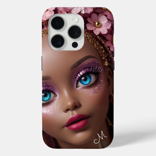 Sparkly Doll Glitter en Bloemen Case-Mate iPhone Case (Achterkant)