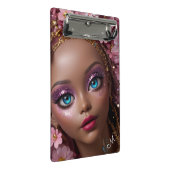 Sparkly Doll Glitter en Bloemen Mini Klembord (Schuin)