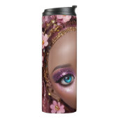 Sparkly Doll Glitter en Bloemen Thermosbeker (Gedraaid links)