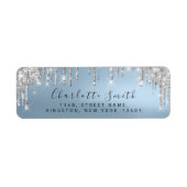 Sparkly Drift Silver Grey Royal Blue RSVP Bridal Etiket (Voorkant)