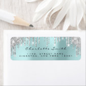 Sparkly droogt Zilvergrijze Aqua RSVP Weddenschap Etiket (Insitu)