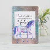 Sparkly Eenhoorn Verjaardag Kaart (Staand voorkant)