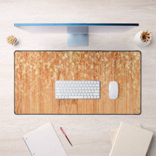 Sparkly elegante oranje bamboe houtprint bureaumat