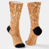 Sparkly elegante oranje bamboe houtprint sokken (Gebogen)
