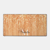 Sparkly elegante sinaasappel bamboe houtprint Mono Bureaumat (Voorkant)