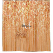 Sparkly elegante sinaasappel bamboe houtprint Mono Douchegordijn (Voorkant)