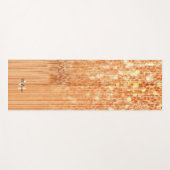 Sparkly elegante sinaasappel bamboe houtprint Mono Yogamat (Voorkant (horizontaal))