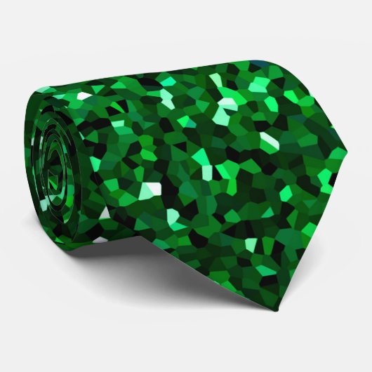 Sparkly Emerald Green Glitter Patterns Wedding Stropdas (Opgerold)