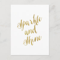 Sparkly en Shine Quote Faux Gold Foil