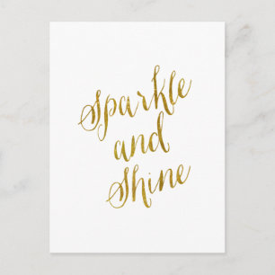 Sparkly en Shine Quote Faux Gold Foil Briefkaart