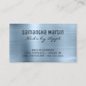 Sparkly Faux Silver Glitter Light Blue Folie Visitekaartje (Achterkant)