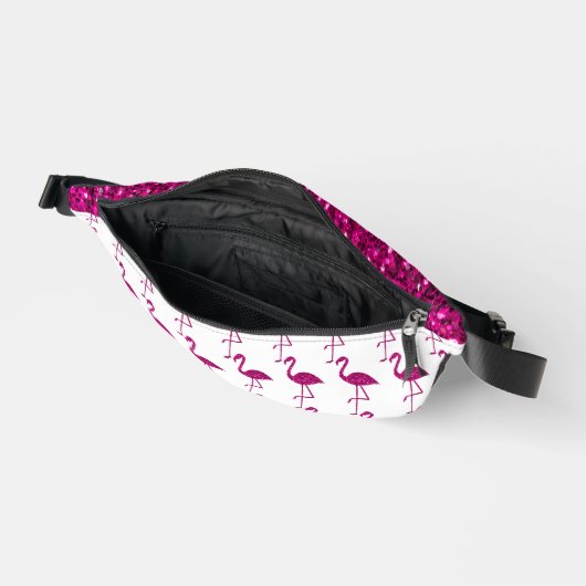 Sparkly flamingo heet roze faux sparkles heuptasje (Open)