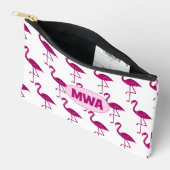 Sparkly flamingo heet roze faux sparkles Monogram Etui (Open)