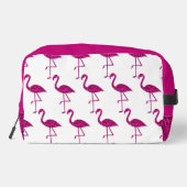 Sparkly flamingo heet roze faux sparkles Monogram Toilettasje (Achterkant)