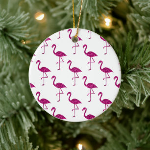Sparkly flamingo Pink glitter sparkeert patroon Keramisch Ornament