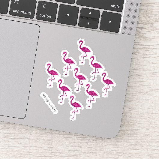 Sparkly flamingo Pink glitter sparkeert patroon Sticker (Detail)