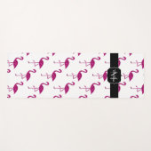 Sparkly flamingo Pink glitter sparters Monogram Yogamat (Voorkant (horizontaal))