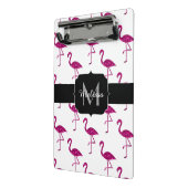 Sparkly flamingo Pink sparkles patroon Monogram Mini Klembord (Angled2)