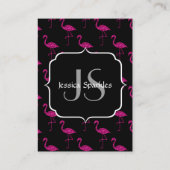 Sparkly flamingo Pink sparkles patroon Monogram Visitekaartje (Achterkant)