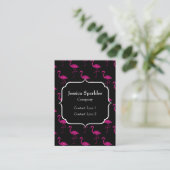 Sparkly flamingo Pink sparkles patroon Monogram Visitekaartje (Staand voorkant)