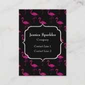 Sparkly flamingo Pink sparkles patroon Monogram Visitekaartje (Voorkant)