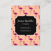 Sparkly flamingo Pink sparkles patroon Monogram Visitekaartje (Voorkant)