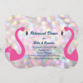 Sparkly Flamingo Rehearsal Dinner Invitation Kaart (Voorkant / Achterkant)