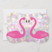 Sparkly Flamingo Rehearsal Dinner Invitation Kaart (Achterkant)