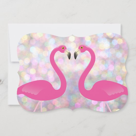 Sparkly Flamingo Rehearsal Dinner Invitation Kaart (Achterkant)