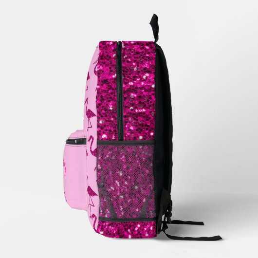 Sparkly flamingo Roze sprankelend patroon Aangepas Bedrukte Rugzak (Rechts)