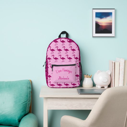 Sparkly flamingo Roze sprankelend patroon Aangepas Bedrukte Rugzak (Insitu)